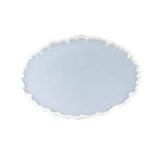Epoksi Silikon Kalıp Oval Dalgalı Tepsi  (Supla) Kalıbnı  YERLİ 25x33.5 CM