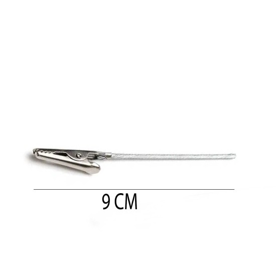 Metal Timsah Ağzı Tutacak Aparatı Epoksi İçin Metal Tutacak  9 CM (5 Adet)  Gümüş