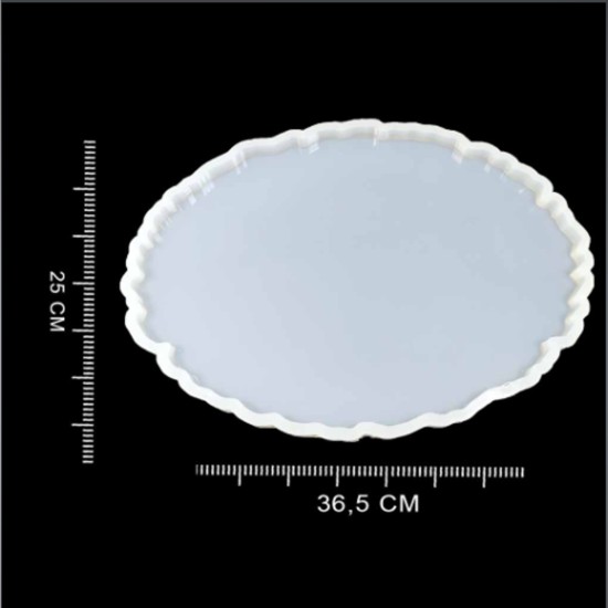 Epoksi Silikon Kalıp Oval Dalgalı Tepsi  (Supla) Kalıbnı  YERLİ 25x33.5 CM