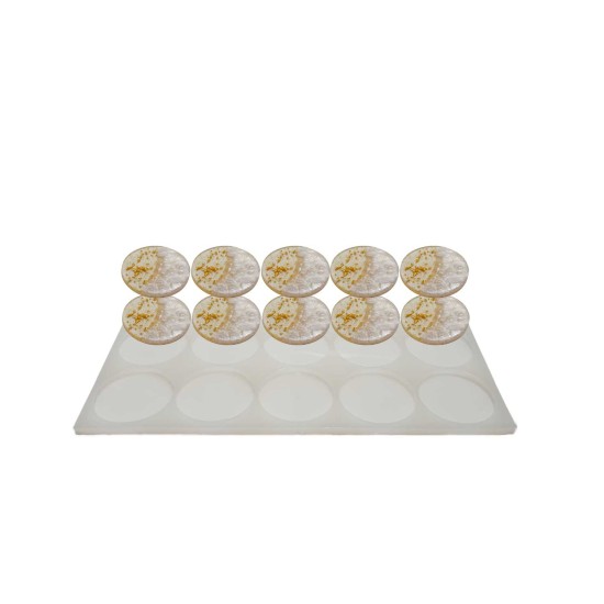 Epoksi Silikon Kalıp Çoklu Magnet Kalıbı Düz Yuvarlak Seri Döküm Kalıbı 7 CM  10 Lu