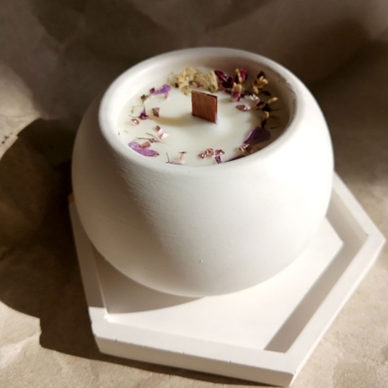 Epoksi Yuvarlak Beton Saksı ve Mumluk Silikon Kalıbı 10.2X7.3