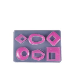 Epoksi Silikon Kalıp Ortası Açık Takı Küpe Ve Kolye 6 Lı