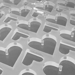 Epoksi Silikon Kalıp Çoklu Kalp Delikli Anahtarlık Kolye Kalıbı Küçük Boy 3 CM 50 Li