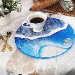 Epoksi Silikon Kalıp YERLİ ÜRETİM Yuvarlak Tepsi Kalıbı Düz 40 CM