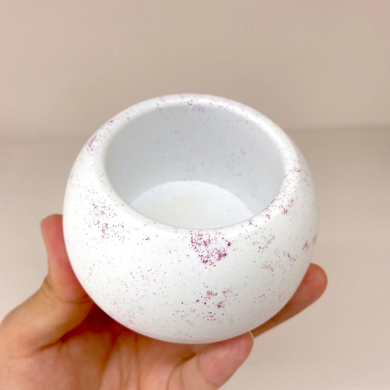 Epoksi Yuvarlak Beton Saksı ve Mumluk Silikon Kalıbı 10.2X7.3