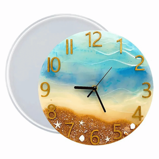 Epoksi Silikon Kalıp Rakamsız Saat Kalıbı 40 CM