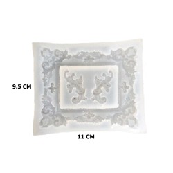 Epoksi Silikon Kalıp Fotoğraf Çerçevesi Yapraklı  9.5X11 CM