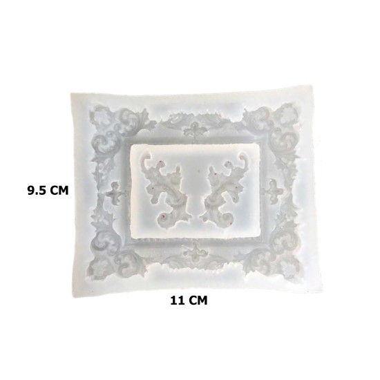 Epoksi Silikon Kalıp Fotoğraf Çerçevesi Yapraklı  9.5X11 CM