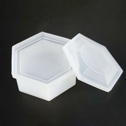 Silikon Reçine Altıgen Mücevher Saklama Kutusu Kalıp  8 CM