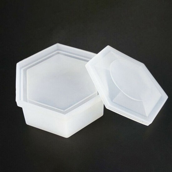 Silikon Reçine Altıgen Mücevher Saklama Kutusu Kalıp  8 CM
