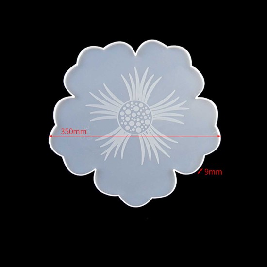 Epoksi Silikon Kalıp  Büyük Tepsi Desenli  Papatya Modeli 35 CM