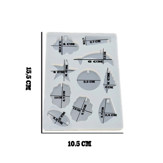 Epoksi Silikon Kalıp Onlu Kalıp Balık Ve Yıldızlı 15X10.5 CM E294