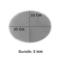 Epoksi Silikon Kalıp YERLİ ÜRETİM Oval Tepsi Kalıbı Düz 23x35 CM