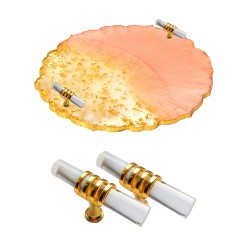 Epoksi Tepsi Kulpu Cam Kulp T Model (2 Adet)  Gold