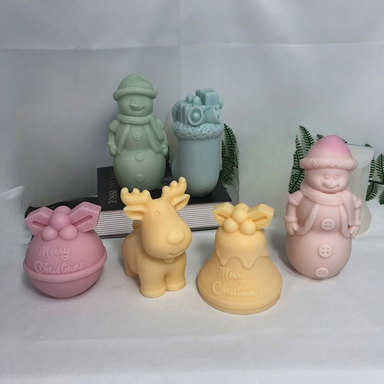 Silikon Kalıp Dekoratif Yılbaşı Zil Çan Noel Dekorasyon Mum Kalıbı 8.3X8.1 CM