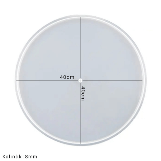 Epoksi Silikon Kalıp Rakamsız Saat Kalıbı 40 CM