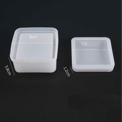 Epoksi Silikon Kalıp Kare   Mücevher Saklama Kutusu 8X8 CM