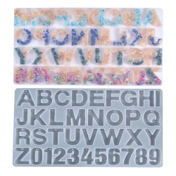 Epoksi Silikon Kalıp Düz Büyük Delikli Harfler ve Rakamlar Kalıbı 36 Lı