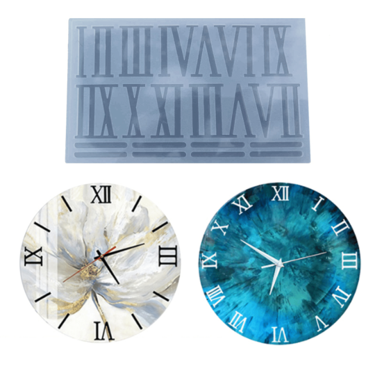 Epoksi Silikon Kalıp Saat Roma Rakamları Seti