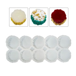 Epoksi Silikon Kalıp Geode Tırtıklı Kenar Taşlı Magnet Kalıbı 7 CM 10 Lu