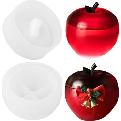 Epoksi Silikon Taş Tozu Kalıbı Elma Şekilli Mumluk Mücevher Saklama Kutusu Kalıbı