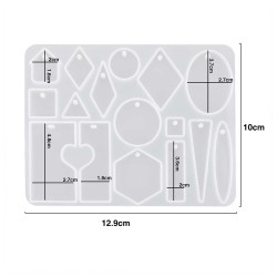 Epoksi Silikon Kalıp Çoklu Anahtarlık Delikli Kolye Küpe Kalıbı