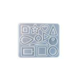 Epoksi Silikon Kalıp 12 li Ortası Açık Şekiller Takı Kalıbı E125