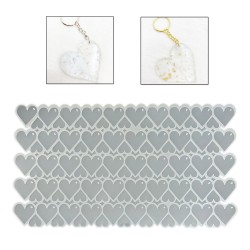 Epoksi Silikon Kalıp Çoklu Kalp Anahtarlık Kolye Kalıbı 50 Li