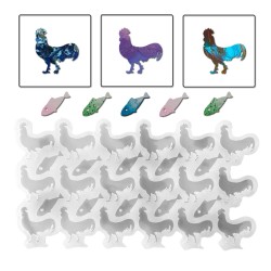 Epoksi Silikon Kalıp Çoklu Horoz Kolye Anahtarlık Küpe Çanta Süsü Kalıbı 18 Li