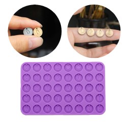 Silikon Epoksi Bileklik Kolye Tespih Harf Pulu Kalıbı Tek Delikli 9636