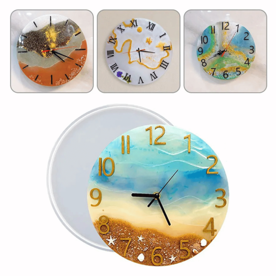 Epoksi Silikon Kalıp Rakamsız Saat Kalıbı 40 CM