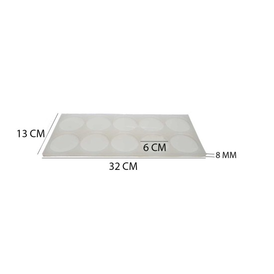 Epoksi Çoklu Silikon Kalıp Magnet Kalıbı Düz Yuvarlak Seri Döküm Kalıbı 6 CM  10 Lu