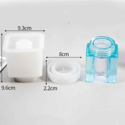 Epoksi Silikon Kalıp Kavanoz Köşeli Kare 9.6 X 9.3 CM