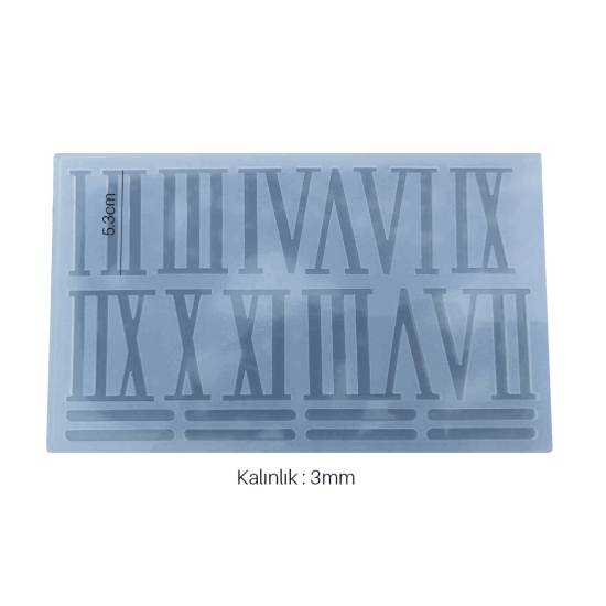 Epoksi Silikon Kalıp Saat Roma Rakamları Seti