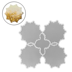 Epoksi Silikon Kalıp Dişli Motifli Bardak Altlığı Kalıbı 11 CM 4 Lü