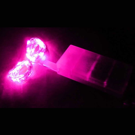 Led Işık Pilli 3 Fonksyonlu Balon Ve Dekorasyon İçin 3 Metre  Pembe