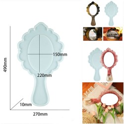 Epoksi Silikon Saplı Ayna Kalıbı Desenli Büyük Boy 49X27 CM