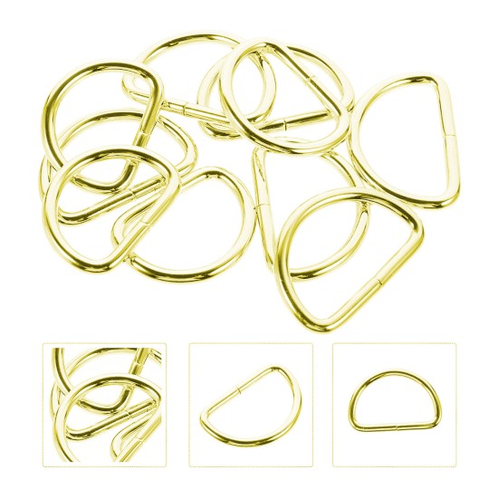 Anahtarlık Montaj Halkası D Çanta Bağlantı Halkası 19x15 MM (1000 Adet)  Gold